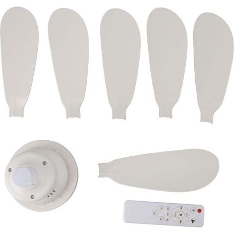 Ventilateur de plafond avec lumière LED dimmable E26/E27, télécommande incluse, pour garage, salle de bain, chambre, cuisine (1/5)