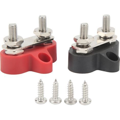 48V M6 Stromverteiler-Anschlussklemme, 2 Stück, 2-poliger Plus- und Minus-Batterieanschlussblock (1/5)