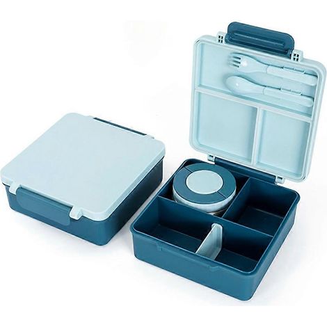 Bento-Lunchbox für Kinder mit Besteck, auslaufsichere Lebensmittelbehälter für Kinder, isoliertes Kinder-Einmachglas B (1/5)