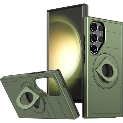 Custodia MagSafe per Samsung Galaxy S24 Ultra, con magnete militare, verde (1/5)