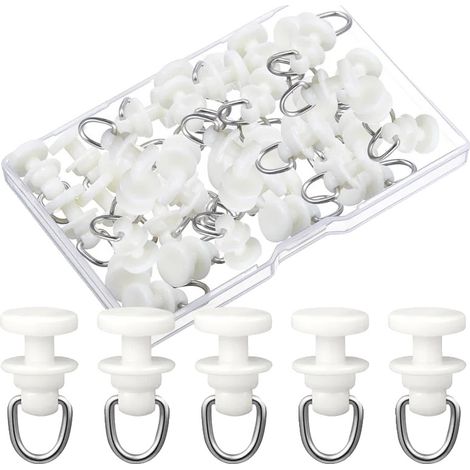 Binari per tende, in plastica resistente, facili da installare, 100 pezzi (1/2)