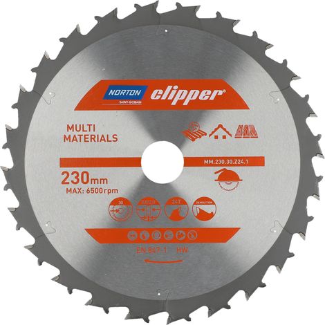 Lame carbure multimateriaux 230x3.0/2.0x30 z24 NORTON CLIPPER - 70184608131 (1/2)