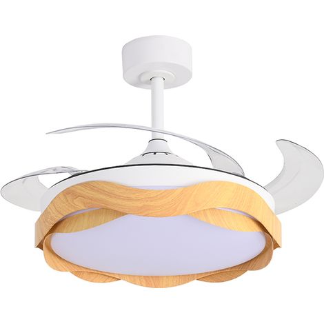 Ventilador DC ONDAS madera 72W LED 108d