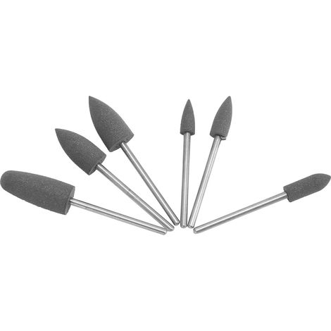 6 pièces Fraises Diamantées Dentaires Grain 180, Kit de Polissage et Meulage pour Prothèses Dentaires Noires (1/5)