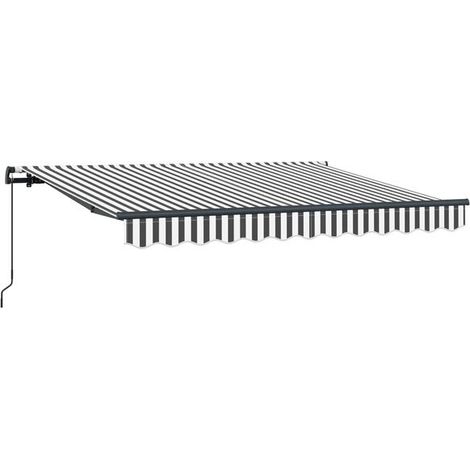 Store banne rétractable gris anthracite, 250 x 200 cm, en tissu. (1/5)