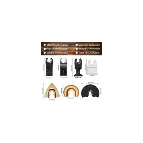 Kit d'accessoires pour lame de scie multi-outils, 25 pièces d'accessoires multi-outils oscillants Lame de scie sabre pour Fein Multimaster, Dremel, Bosch, Makita, Dewalt et plus