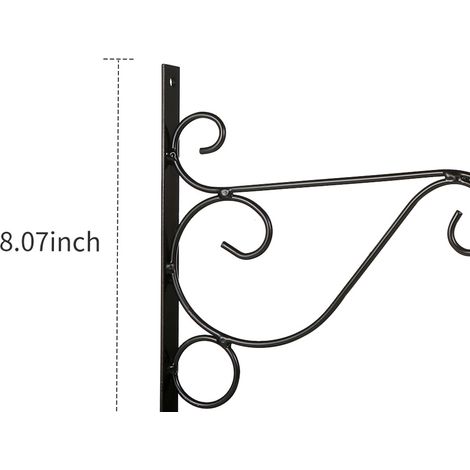 Ganchos decorativos de hierro para colgar plantas, soportes para macetas de interior y exterior, comederos para pájaros, faroles y campanillas de viento con tornillos.