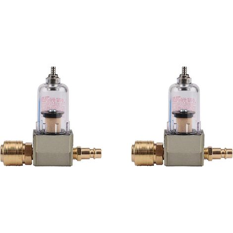 Langlebiger 2-teiliger Öl-/Wasserabscheiderfilter für Druckluft, inklusive 1/4-Zoll-Schnellanschluss für Kompressor. (1/5)
