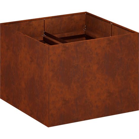 Cache-pot de jardin Rouillé 80 x 80 x 60 cm Acier patiné vidaXL