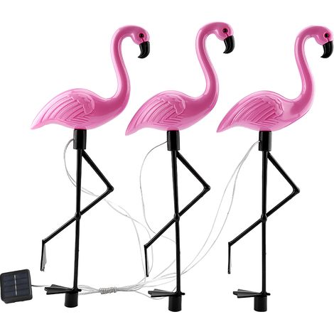 Lampe solaire LED flamant rose 3 en 1 pour extérieur, étanche, jardin ou pelouse (1/5)