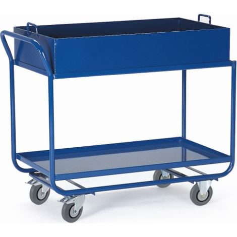 Rollcart Tischwagen mit 2 Blechwannen 300kg Tragkraft
