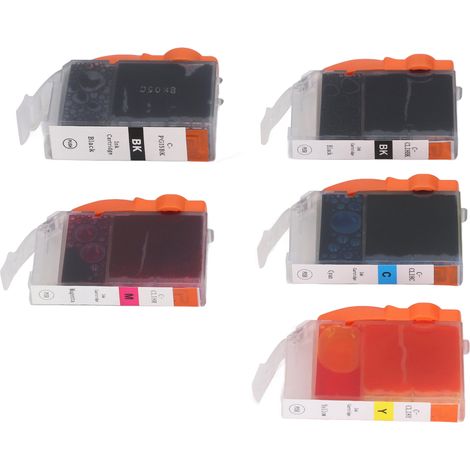 Lot de 5 cartouches d'encre compatibles rechange pour imprimante PIXMA IP4200 IP4300 IP4500 5 couleurs (PGI-5BK CLI-8BK C M Y) (1/5)