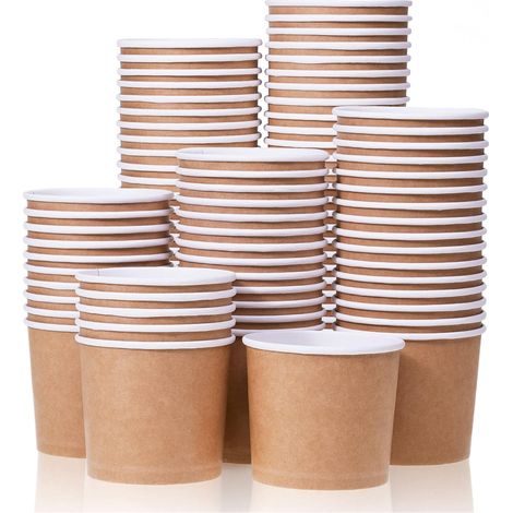 Gobelets en Papier - Paquet de 100, 11 Oz, Bols Jetables pour Desserts Chauds ou Froids (1/5)