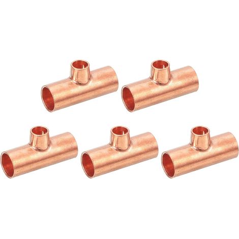 5 Pièces Té Réducteur en Cuivre 3/8 Pouce x 1/4 Pouce x 3/8 Pouce (1/4)