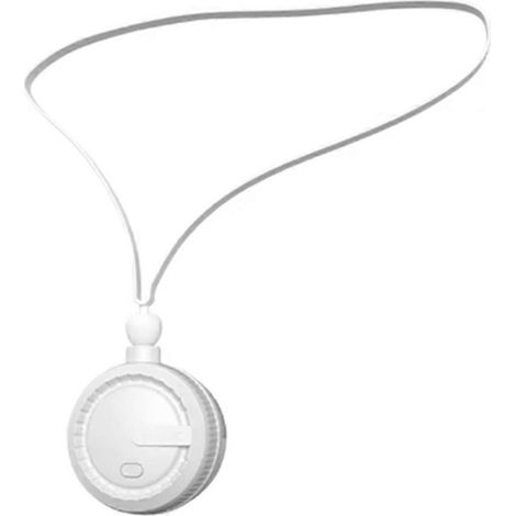 Tragbarer, klingenloser Nackenventilator, 3 Geschwindigkeitsstufen, USB-Ladefunktion, 360°-Drehung, weiß (1/5)