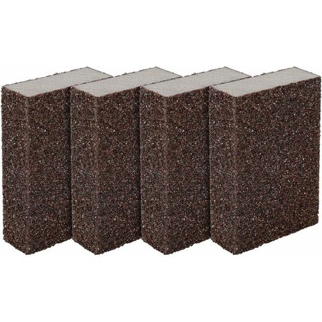 Lot de 4 éponges/Blocs de ponçage pour Surfaces humides et sèches, Grossier (Grade 80 à 100) ponçage (1/5)