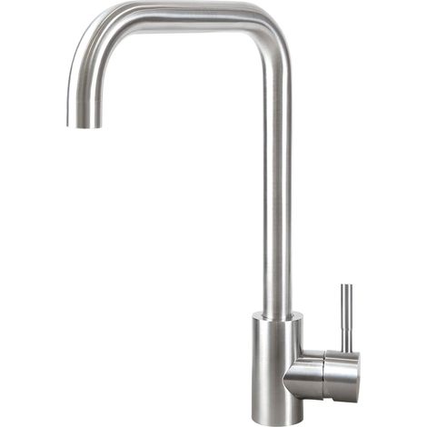 ZMH Robinet de cuisine Robinet de cuisine haute pression - Robinet en acier Inox Mitigeur orientable à 360° Robinet d'évier cuisine Mitigeur monocommande Robinet d'évier Brossé Nickel (1/5)