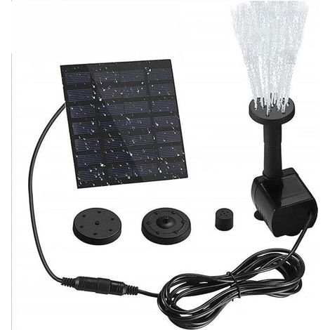Vtizikl Fontaine solaire - Pompe solaire pour bain d'oiseaux - Fontaine solaire flottante sur pied avec panneau - Fontaine à eau solaire de 1,2 W pour décoration de jardin, étang et piscine