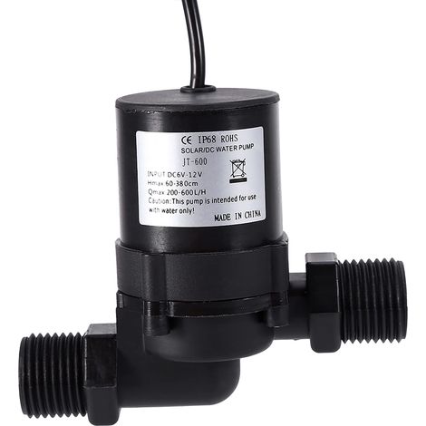 Mini pompe circulation eau DC12V – 600L/H – moteur sans brosse – IP68 étanche – solaire (1/5)