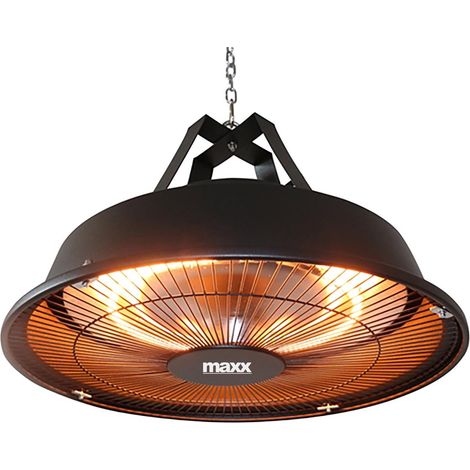 MaxxGarden - Calentador radiante infrarrojo eléctrico para colgar 1500W - Calentador radiante de techo resistente a la intemperie para la terraza, el invernadero o como calentador de garaje (1/5)