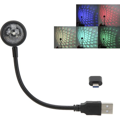Projecteur d'étoiles USB Veilleuse LED Commande vocale Rotation réglable à 360° Romantique Portable pour voiture et maison (TYPE-C) (1/5)