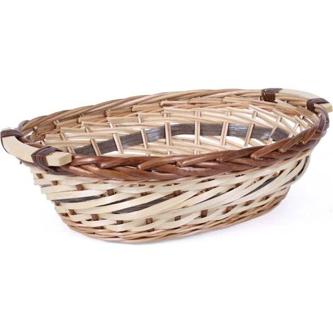 Cesto vimini/pioppo ovale naturale/marrone, 48/44x35x13 cm (kit da 5)