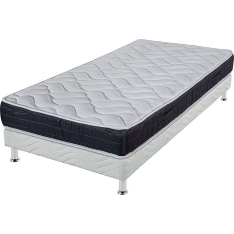 Matelas et sommier 90x190 Mousse - Malta - Soutien très ferme - Made in France (1/5)
