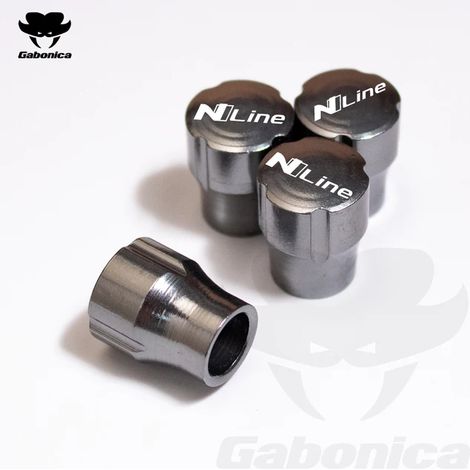 Bouchons de valve de pneu (gris foncé) pour N LINE Sport, KONA, ACCENT, TUCSON, Sonata et Azera. Accessoires auto. (1/5)