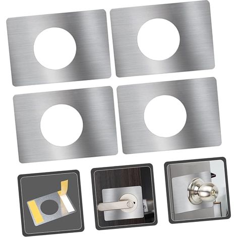 Stainless Steel Door Reinforcement Plate Keyhole Cover Plate For Door Knob Installation Kit (1/3)