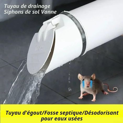 Clapet anti-retour, clapet anti-refoulement d'égout, barrière anti-rats en PVC, anti-odeur et anti-insecte, filtre de tuyau d'eau de pluie (110 mm) (1/2)