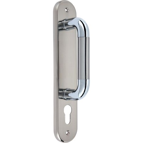 Manillón puerta zamak bicolor níquel satinado cromo brillo 250x50mm (1/2)