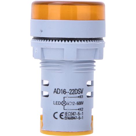 Voltmètre numérique à affichage LED AD16-22DS, indicateur de tension AC 60V-500V, couleur jaune (1/5)