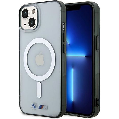Coque BMW Silver Ring MagSafe pour iPhone 14 Plus (transparente) (1/4)