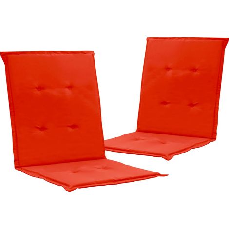 juego de 2 cojines para sillas de jardín 100% poliéster rojo 100 x 50 x 3 cm DEC021686