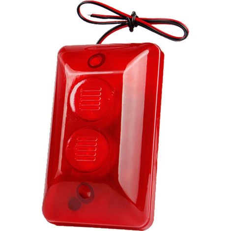 SABIR 12V Filaire Alarme stroboscopique sirène Son sirène lumière Clignotante d'urgence Avertissement lumière d'alarme système d'alarme de sécurité (1/5)