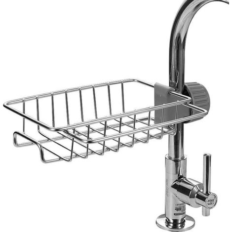 Panier d'évier suspendu au-dessus du robinet – Égouttoir détachable en acier inoxydable 304, idéal pour cuisine et salle de bain