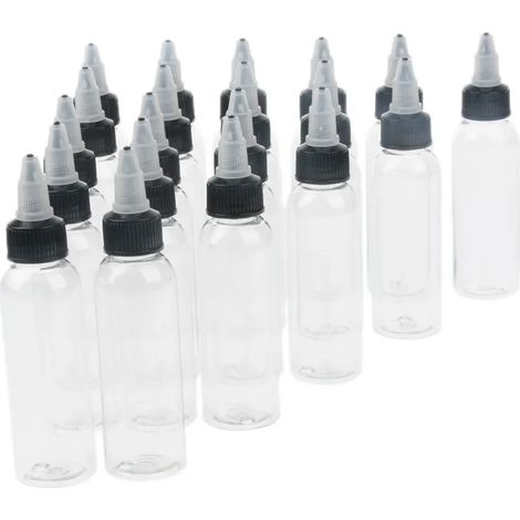 20 flaconi di plastica con tappo a vite, adatti per solventi, oli, pigmenti, inchiostri e altri liquidi flaconi a pressione con tappo a vite.