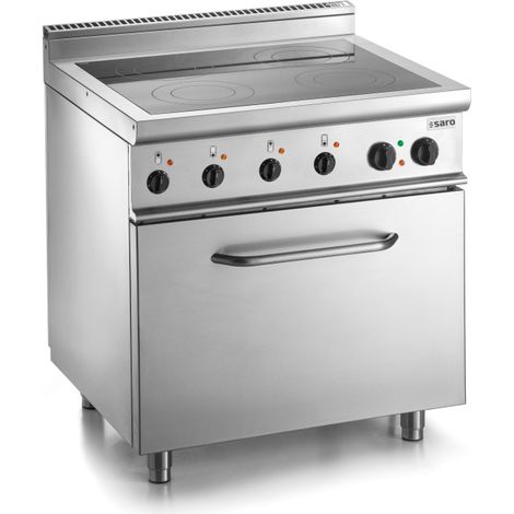 Cuisinière vitrocéramique - 4 zones - Four électrique 2/1GN - 15.48 kW - E7/CVE4LE - Saro