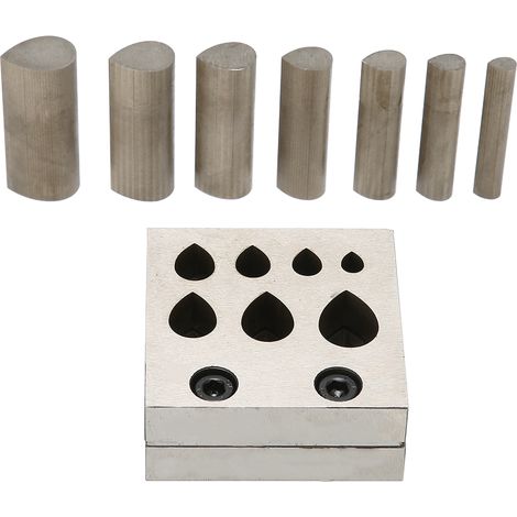 Jeu d'emporte-pièces en forme de goutte, acier 45, tailles variées, outillage de formage pour fabrication de bijoux. (1/5)