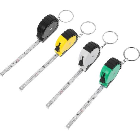 4 mini mètres ruban, rétractable, acier carbone/ABS, pour voyage (1/5)