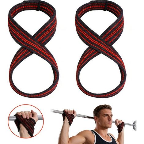 Braccialetto a forma di otto - 2 pezzi - 303,8 cm - Cintura per esercizi e bodybuilding - Unisex per la palestra - Braccialetto per allenamento a casa (1/5)