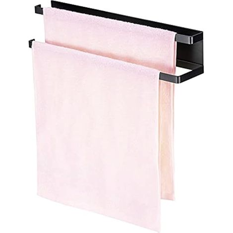 Porte-serviettes magnétique multifonction noir, moderne, pour réfrigérateur, porte, four et lave-vaisselle, évier sans perçage, acier inoxydable (1/4)