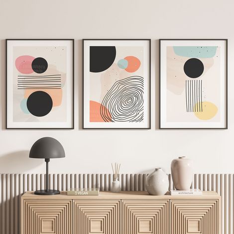 Lot de 3 Affiches / Posters Triptyque - Design Boho - 3 Affiches - 70x100 cm (Cadres non fournis) - Photo pleine page (1/5)