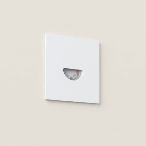 Segnapasso da Esterno LED 2W da Incasso a Parete Quadrato Bianco Guell 2700K Bianco Caldo