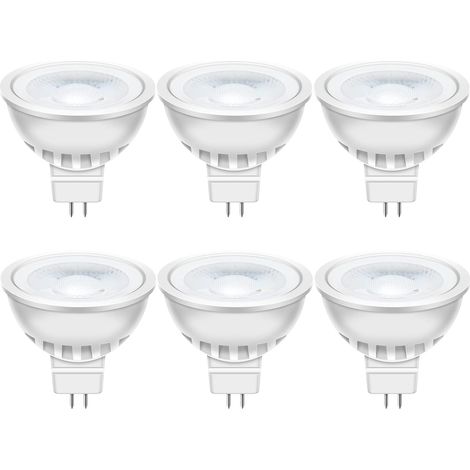 GU5.3 led warmweiß MR16 LED 5W Lampe 12V, 50 Watt ersetzt, 2700K Warmweiß 38° Abstrahlwinkel LED Spot MR16, 560Lm AC/DC 12Volt Led Leuchtmittel, Nicht dimmbar, 6 Stück (1/5)