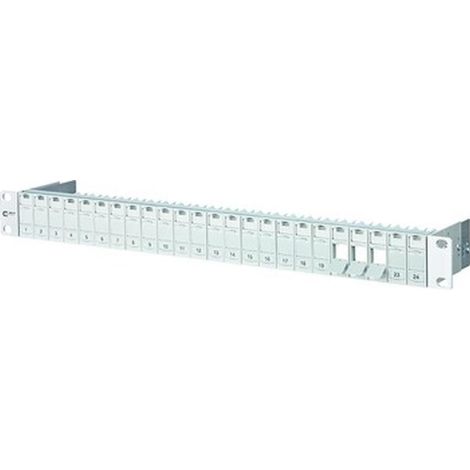 Metz Connect Modul 19 Zoll Modulträger 1HE 24 Port lichtgrau unbestückt, geschirmt 130920-00-E (1/5)