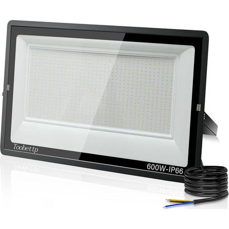 600W Projecteur LED Extérieur, Spot LED Exterieur 60000LM Super Lumineux 6500K Blanc Froid Éclairage de Sécurité Extérieur IP66 Imperméable pour Garage Jardin Terrasse Parking