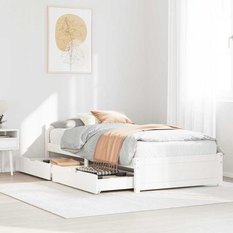 vidaXL Letto senza Materasso Bianco 90x190 cm in Legno Massello Pino (1/5)