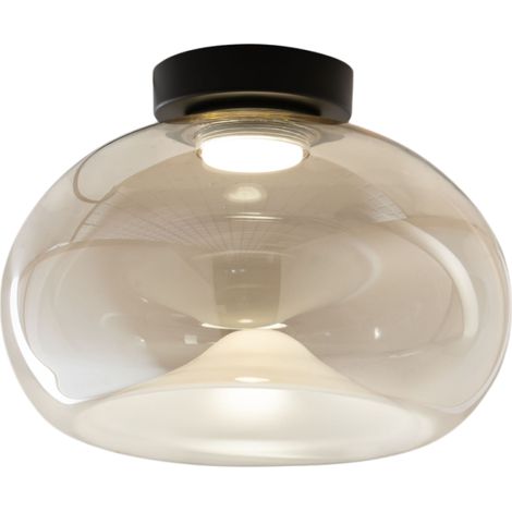 Plafoniera Brena Cognac LED 19W 1 Luce Design Metallo e Vetro Collezione BRENA (1/4)