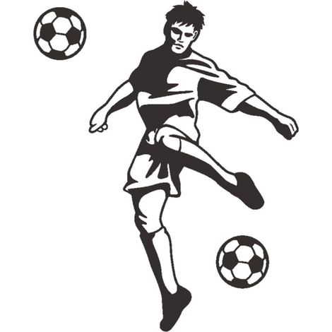 Stickers muraux décoratifs de football Healeved, autocollants en PVC, faciles à retirer, avec motif (1/5)